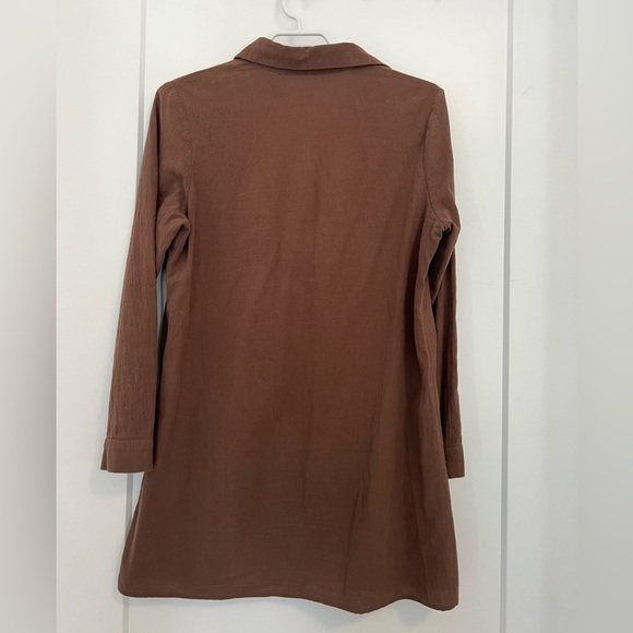 MISSLOOK Brown Tunic Long Sleeve Shirt - Picture 5 of 6
